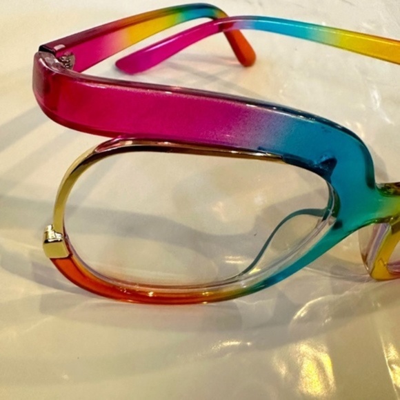 New Women Oversize Frame Rainbow Glasses Blue Light Blocking - Picture 7 of 16
